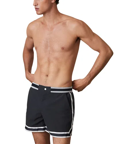 Reiss Baller Stripe Swim Shorts In Blue