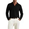 Reiss Banbury Wool & Cashmere Johnny Collar Sweater In Black