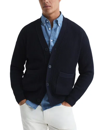 Reiss Bardot Chunky Ribbed Cardigan In Black