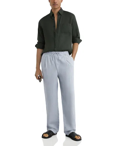 Reiss Barges Regular Fit Drawstring Trousers In Blue