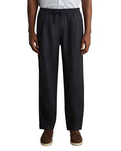 Reiss Barges Relaxed Fit Drawstring Pants In Black
