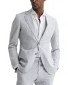 Reiss Barr Notch Seersucker Jacket In Gray