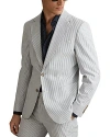 Reiss Barr Notch Seersucker Jacket In Gray