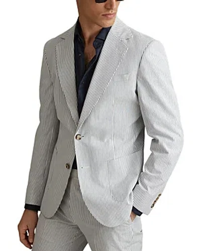 Reiss Barr Slim Fit Striped Suit Jacket In Soft Blue/white