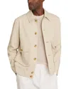Reiss Light Stone Cotton-blend Button-through Jacket In Neutral