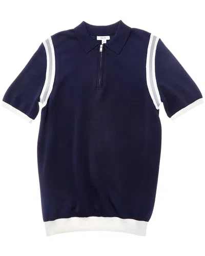 Reiss Barton 1/2-zip Polo In Blue