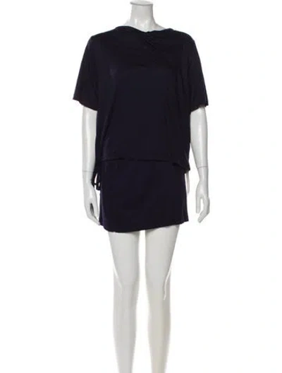 Pre-owned Reiss Bateau Neckline Knee-length Dress In Blue