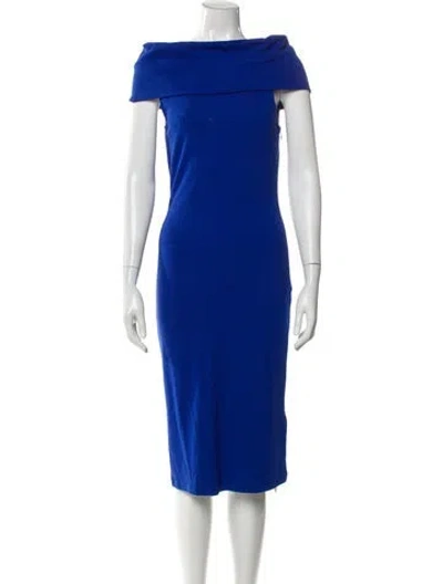 Pre-owned Reiss Bateau Neckline Knee-length Dress In Blue