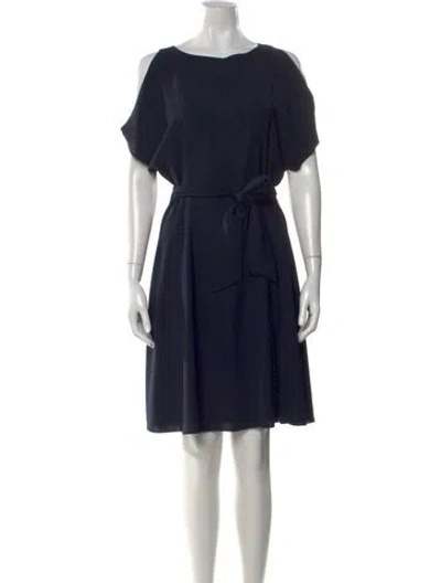 Pre-owned Reiss Bateau Neckline Knee-length Dress In Blue