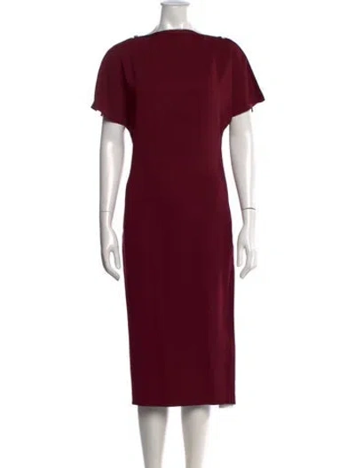 Pre-owned Reiss Bateau Neckline Knee-length Dress In Burgundy