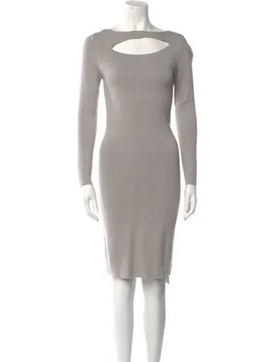Pre-owned Reiss Bateau Neckline Knee-length Dress In Gray