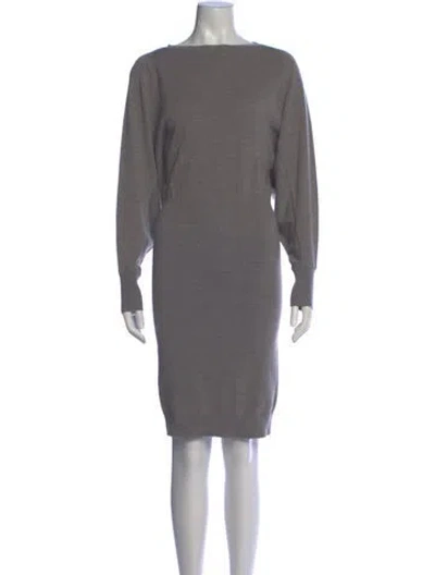 Pre-owned Reiss Bateau Neckline Knee-length Dress In Gray