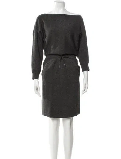 Pre-owned Reiss Bateau Neckline Knee-length Dress In Gray