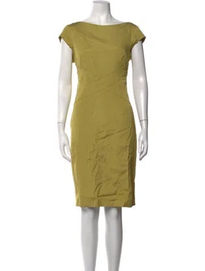 Pre-owned Reiss Bateau Neckline Knee-length Dress In Green