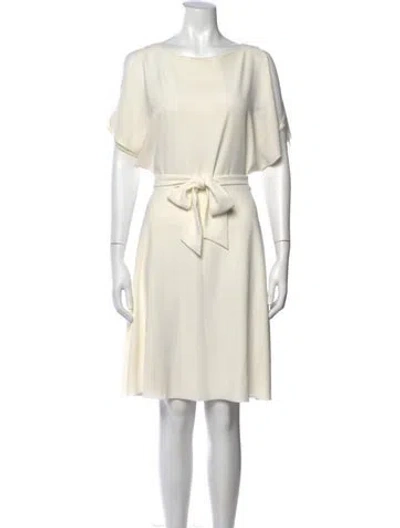 Pre-owned Reiss Bateau Neckline Knee-length Dress In Neutral
