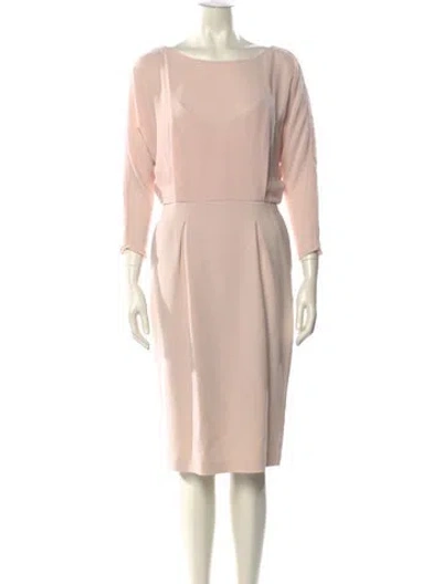 Pre-owned Reiss Bateau Neckline Knee-length Dress In Pink