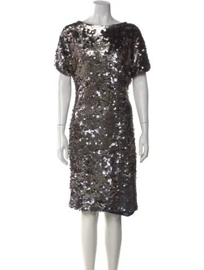 Pre-owned Reiss Bateau Neckline Knee-length Dress In Purple