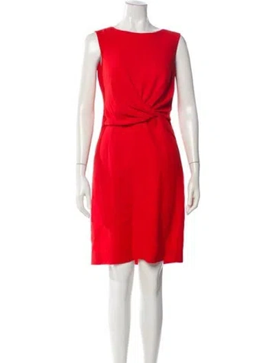 Pre-owned Reiss Bateau Neckline Knee-length Dress In Red