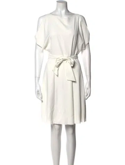 Pre-owned Reiss Bateau Neckline Knee-length Dress In White