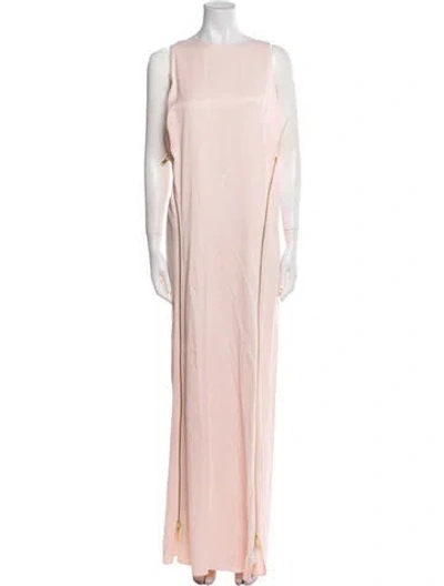 Pre-owned Reiss Bateau Neckline Long Dress In Pink