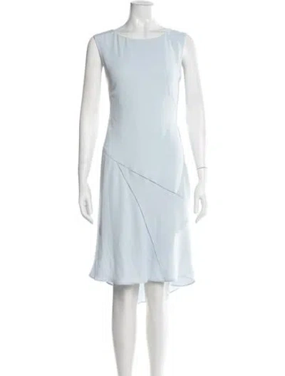 Pre-owned Reiss Bateau Neckline Midi Length Dress In Blue