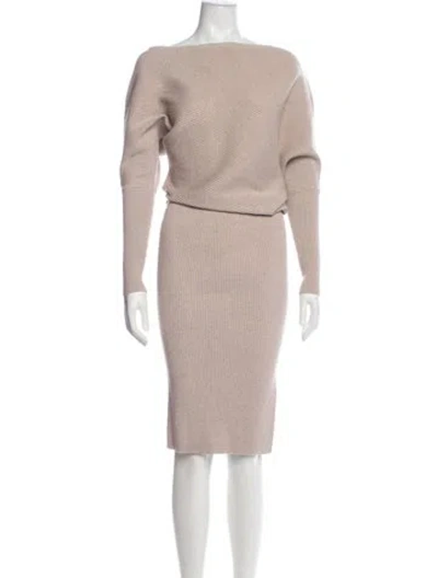 Pre-owned Reiss Bateau Neckline Midi Length Dress In Purple