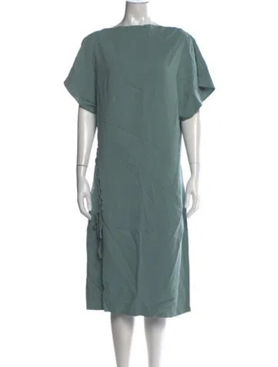 Pre-owned Reiss Bateau Neckline Midi Length Dress W/ Tags In Blue
