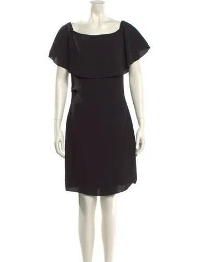 Pre-owned Reiss Bateau Neckline Mini Dress In Black