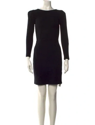 Pre-owned Reiss Bateau Neckline Mini Dress In Black