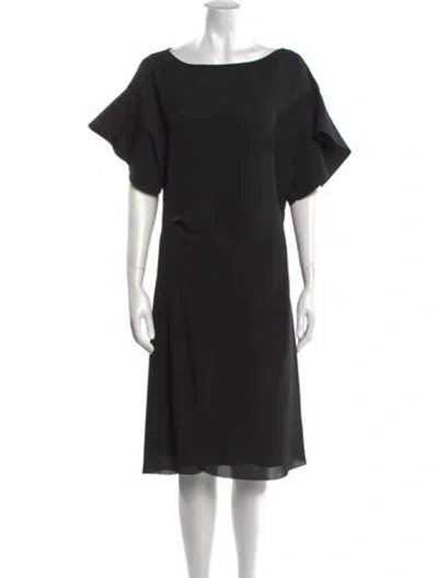 Pre-owned Reiss Bateau Neckline Mini Dress In Black