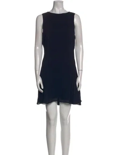 Pre-owned Reiss Bateau Neckline Mini Dress In Blue