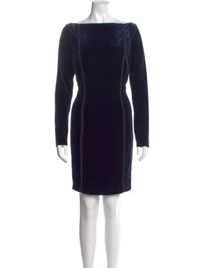 Pre-owned Reiss Bateau Neckline Mini Dress In Blue