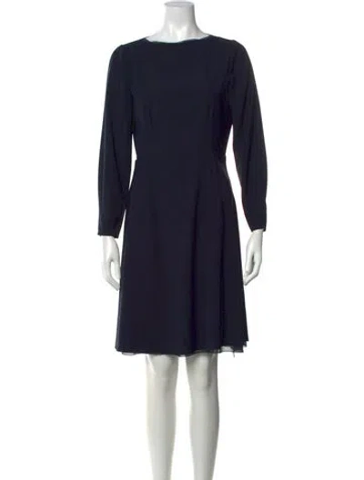 Pre-owned Reiss Bateau Neckline Mini Dress In Blue