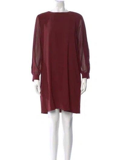 Pre-owned Reiss Bateau Neckline Mini Dress In Burgundy