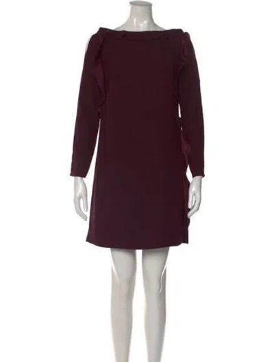 Pre-owned Reiss Bateau Neckline Mini Dress In Burgundy