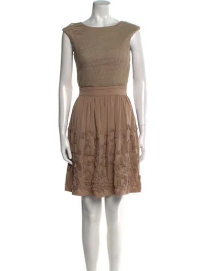 Pre-owned Reiss Bateau Neckline Mini Dress In Neutral