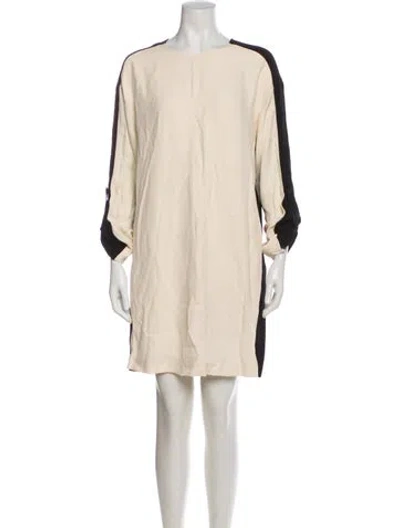 Pre-owned Reiss Bateau Neckline Mini Dress In Neutral