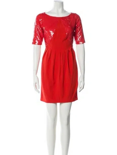 Pre-owned Reiss Bateau Neckline Mini Dress In Orange