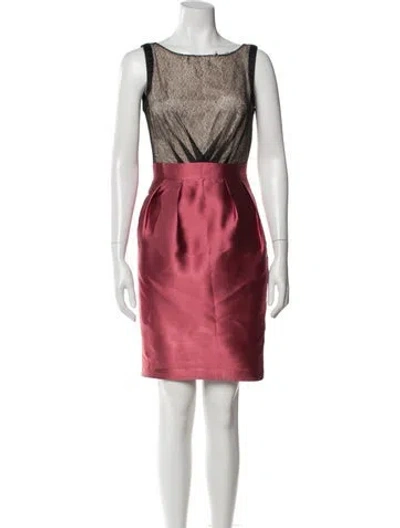 Pre-owned Reiss Bateau Neckline Mini Dress In Pink