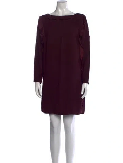 Pre-owned Reiss Bateau Neckline Mini Dress In Purple