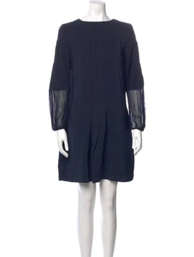 Pre-owned Reiss Bateau Neckline Mini Dress W/ Tags In Blue