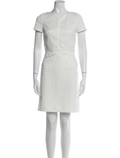 Pre-owned Reiss Bateau Neckline Mini Dress In White