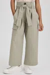 Reiss Bax - Khaki Teen Textured Cargo Trousers, Uk 13-14 Yrs