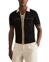 Reiss Baxter Zip Shirt In Black