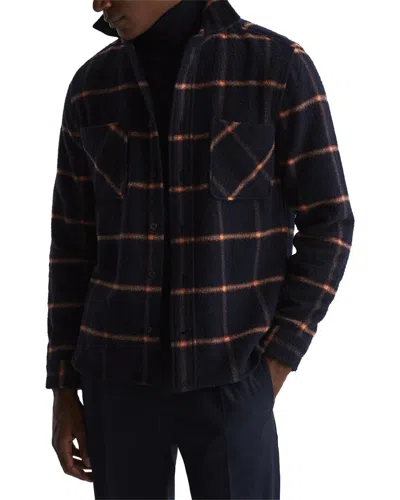 Reiss Bayo Wool-blend Large Casentino Overshirt In Blue