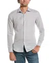 Reiss Grey Melange Nate Cutaway Collar Jersey Slim Fit Shirt In Gray