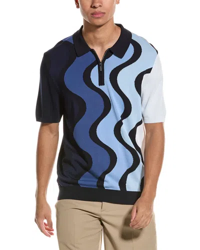 Reiss Beaches Che 1/2-zip Wave Polo Shirt In Multi