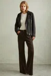 Reiss Black Relaxed Leather Biker Jacket In Black