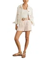 Reiss Beau Linen Belted Shorts In Pink