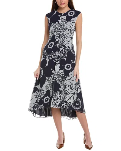 Reiss Becci Floral Midi Dress In Blue